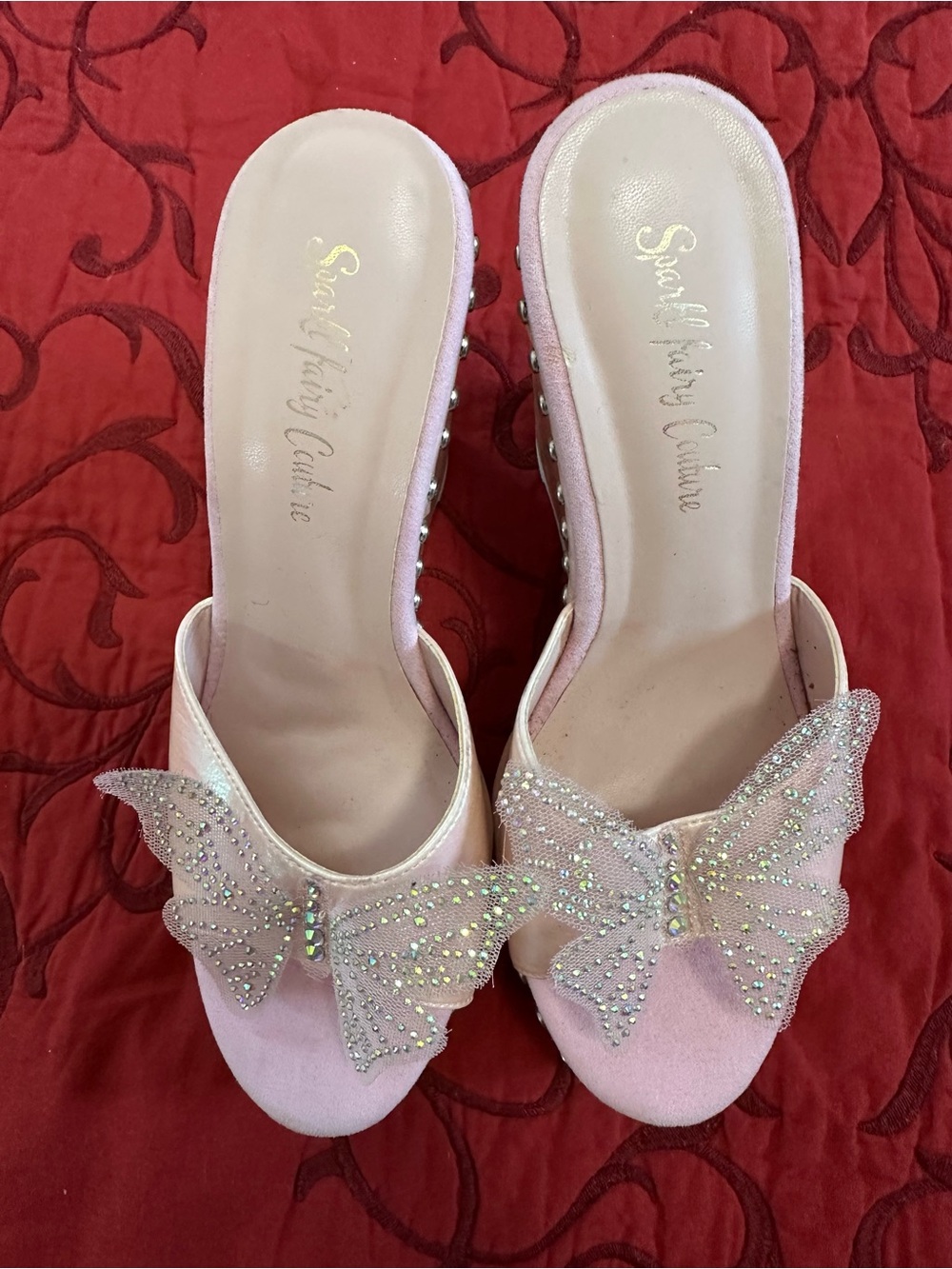 Sparkl Fairy Couture Women’s Pink Butterfly Wedge Heels - Picture 3 of 5